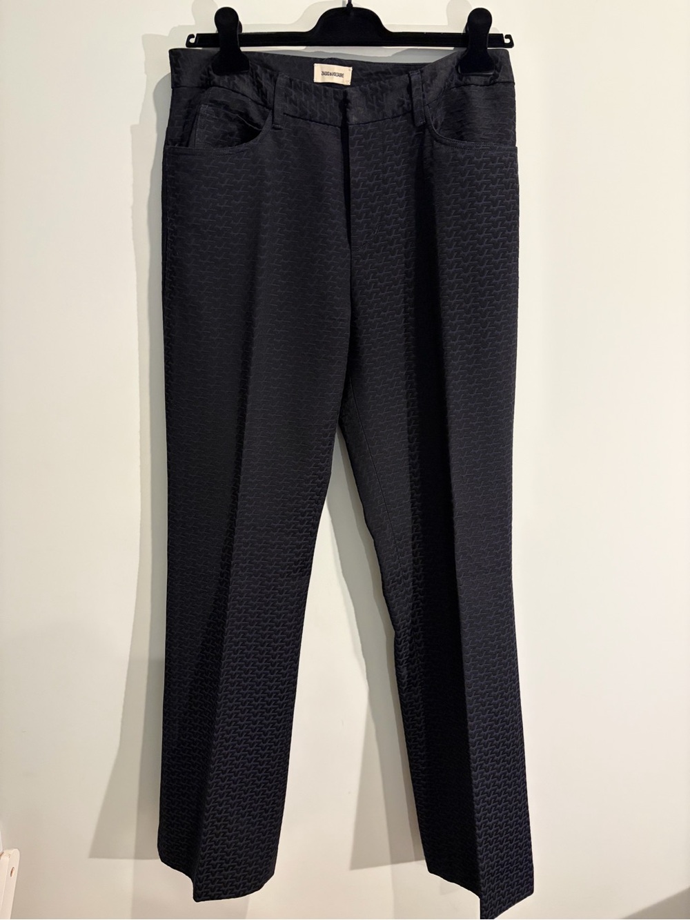 Zadig & Voltaire Navy Textured Straight-Leg Trousers